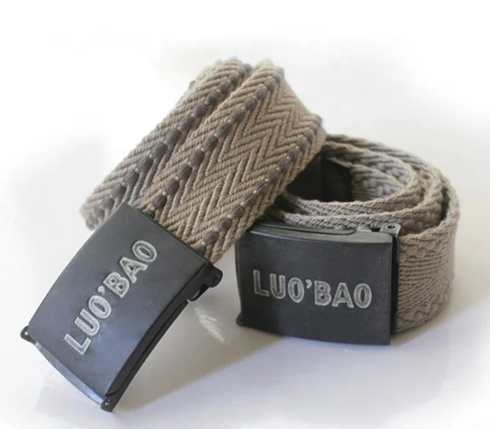 38mm Cut to Fit Desert Series Cargo Causal Classic Outdoor Simple Canvas Web Belt With Flip Top Solid Buckle