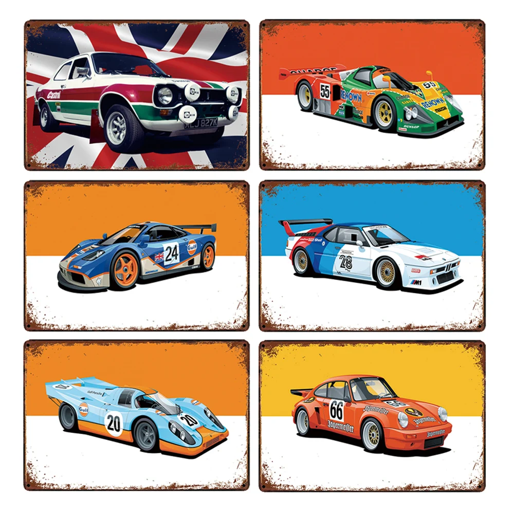 Wall Art Retro Metal Wall Decor For Home Workshop Bar Garage Man Cave Plane Tin Sign Metal Poster UV printing Tin Plate