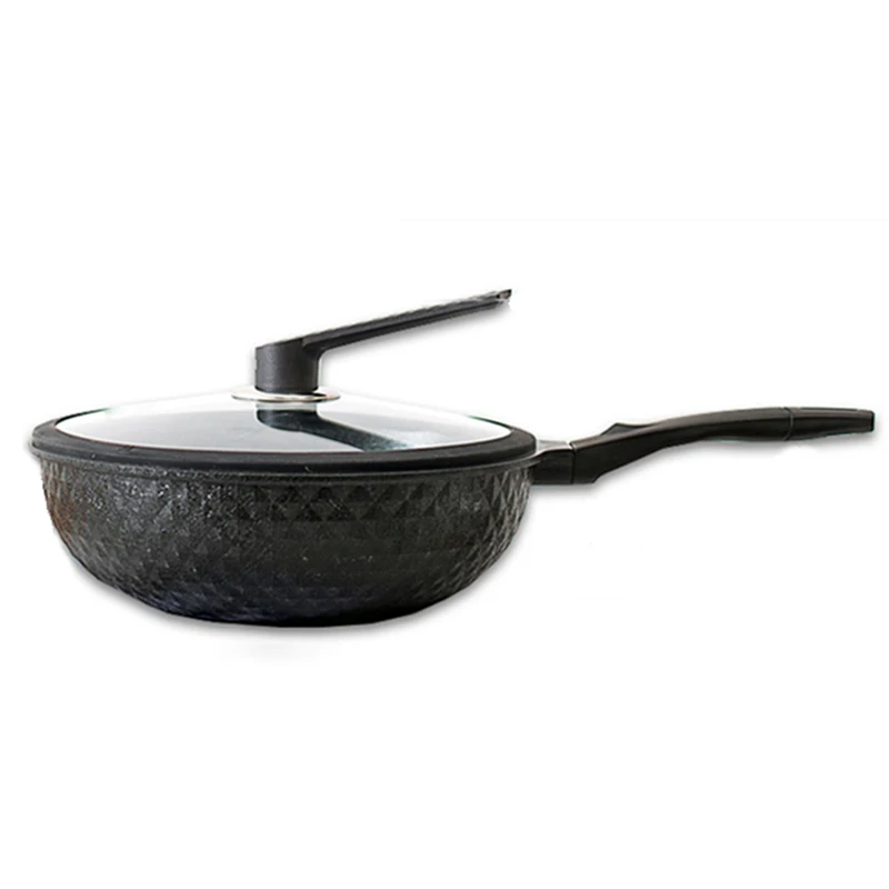 Flat Bottom Coated Wok for Electric Induction and Gas Stoves Cooking