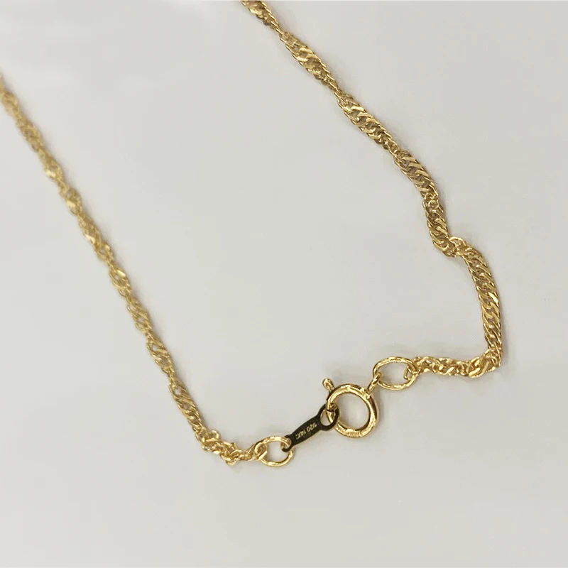 Dainty Water Wave 14k Gold Filled Twisted Chain Twist Snake Link Rope Chain Necklace