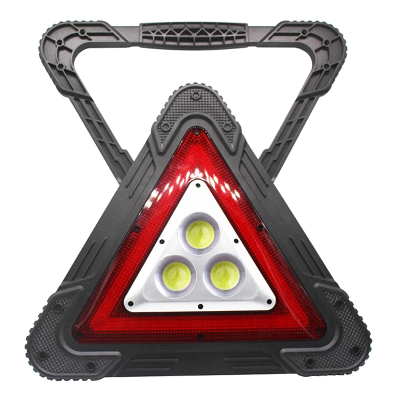 COB LED 20W Portable Rechargeable Flood Work Light Large Triangle Warning Working Light Worklight with Power Bank