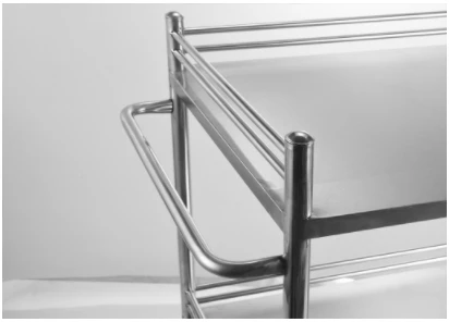 Medical Stainless Steel  2 Shelves Hospital Dressing Trolley With Two Drawers