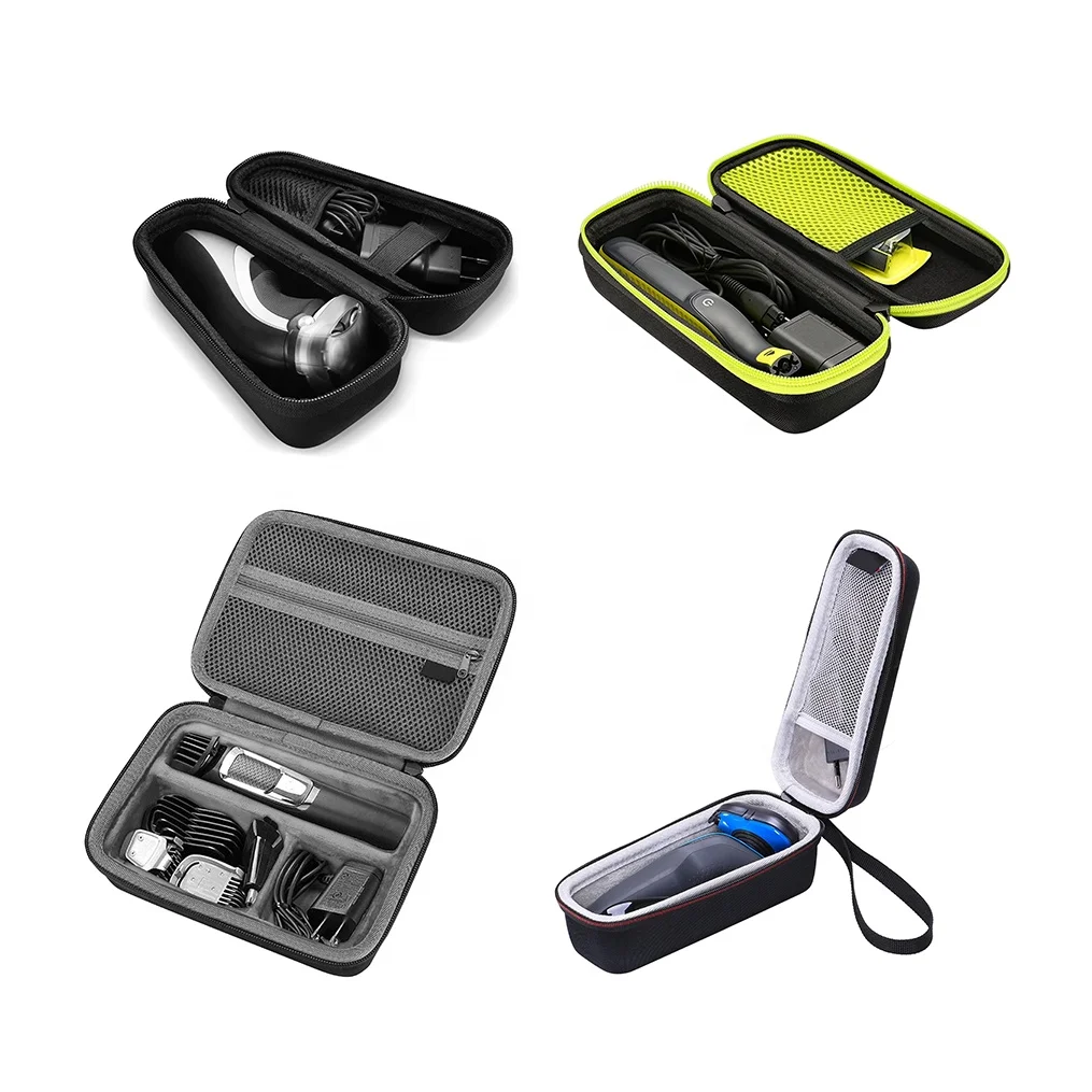Customized Color OEM Wholesale Electric Shaver Storage Bag Hard EVA PU Leather Travel Carrying Razor Case for Philips Norelco