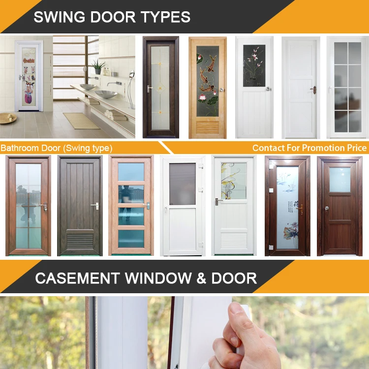 Factory Wholesale Cheap modern mdf pvc bathroom flush door interior pvc door upvc door for house