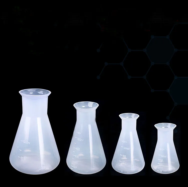 Plastic Conical Flask Narrow Neck Erlenmeyer Flask For Chemistry Biological