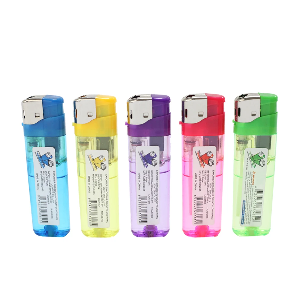 Personalized steady flame mixed color plastic cigarettes smoking electronic gas refillable lighter