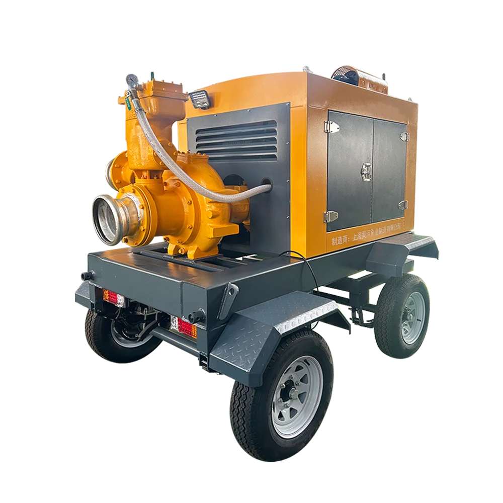 Custom high vacuum mobile self-priming flood control pump with stainless steel impeller