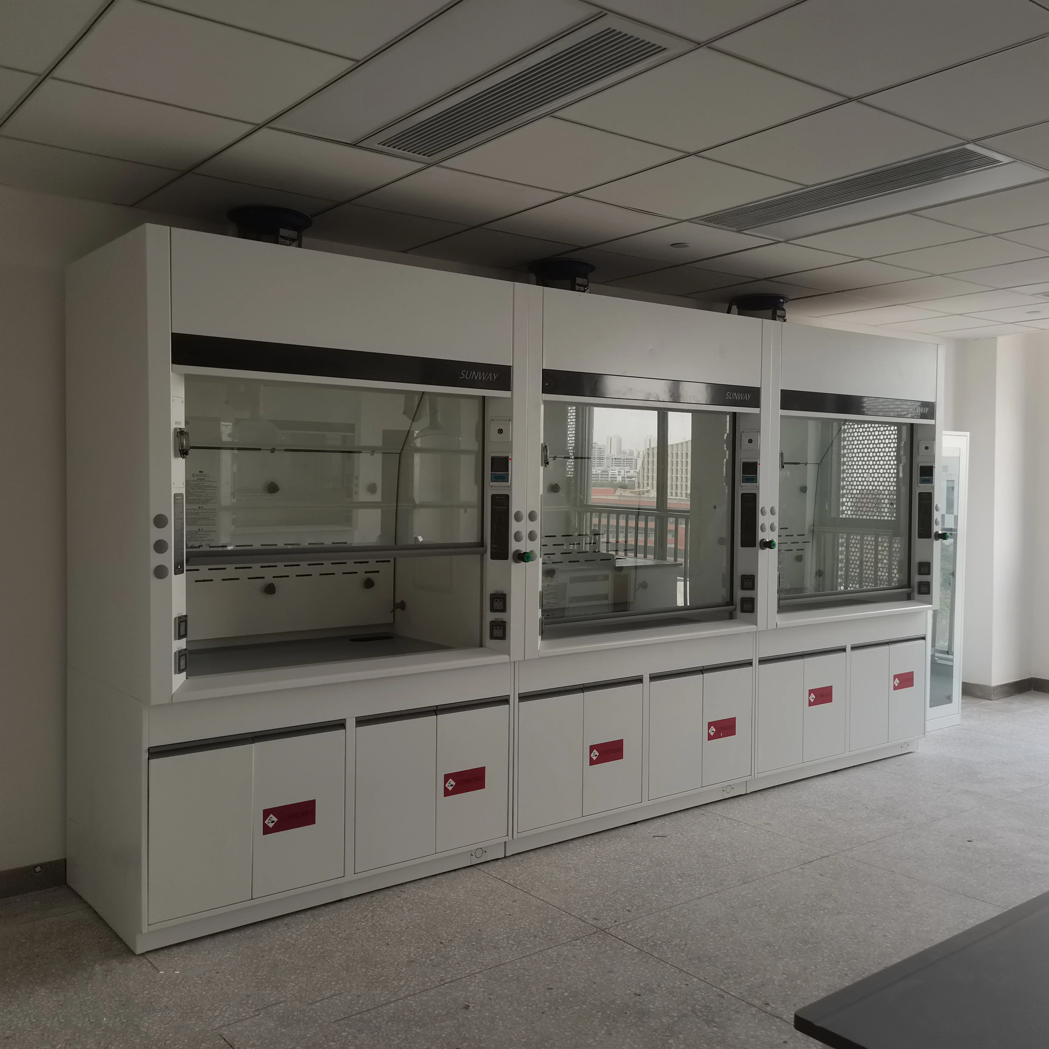Hot sale chemical acid resistant fume cupboard industrial exhaust hood Laboratory furniture steel fume hood