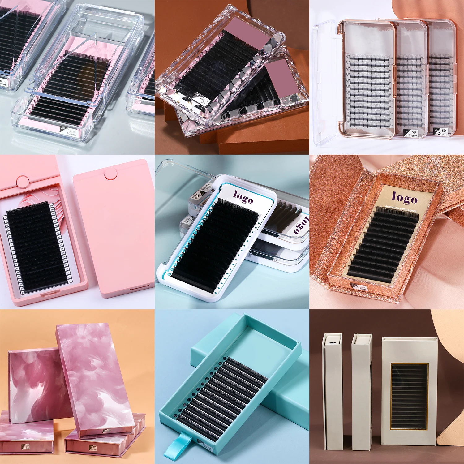 ULUCK New Design L Curl Lash Extension 5-30mm Mix Matte Mink Eyelashes Extension Individual Eyelashes M Curl Makeup False Lashes