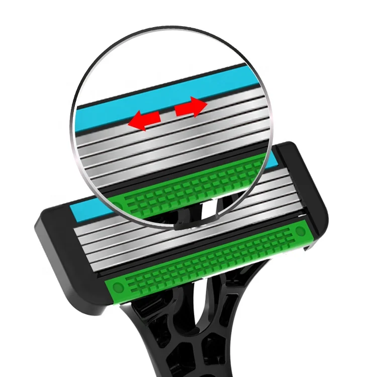 High Quality OEM Stainless Steel Five Blade Rubber Handle Disposable Shaving Razor