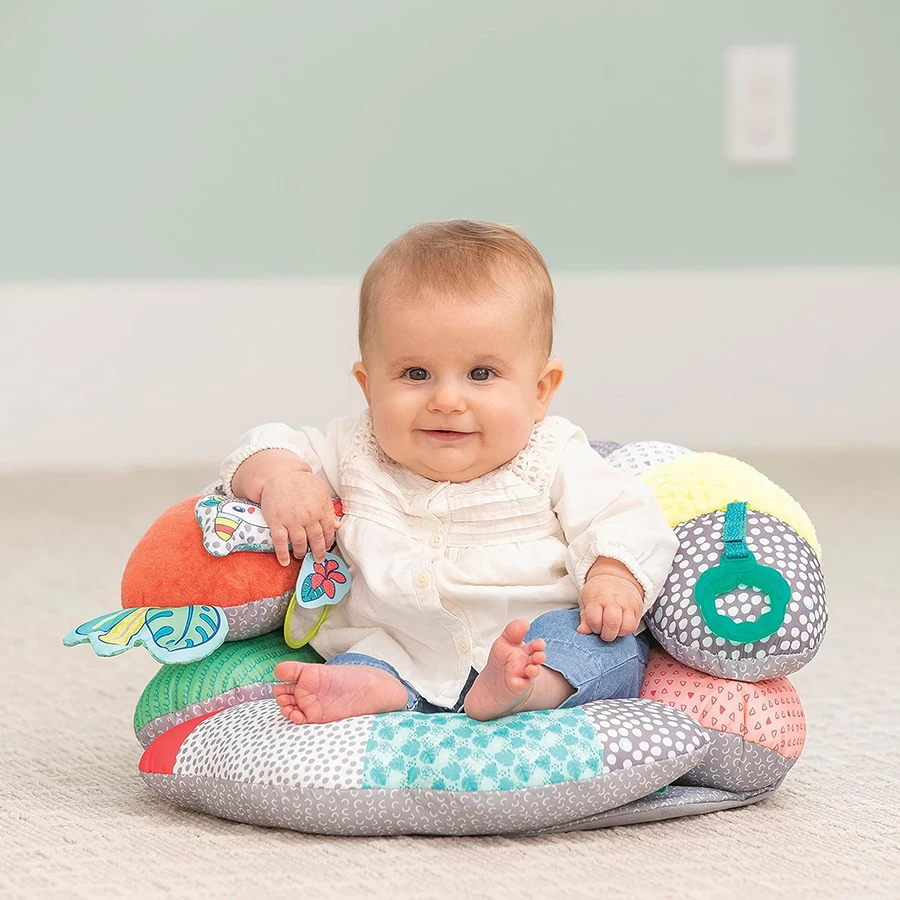 Wholesale 2-in-1 Baby Prop A Pillar Tummy Time and Seated Support Pillow with Detachable Support Pillow and Toys for Newborn