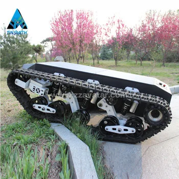 Rubber Robot Chassis Electric Tracked Vehicle With Platform