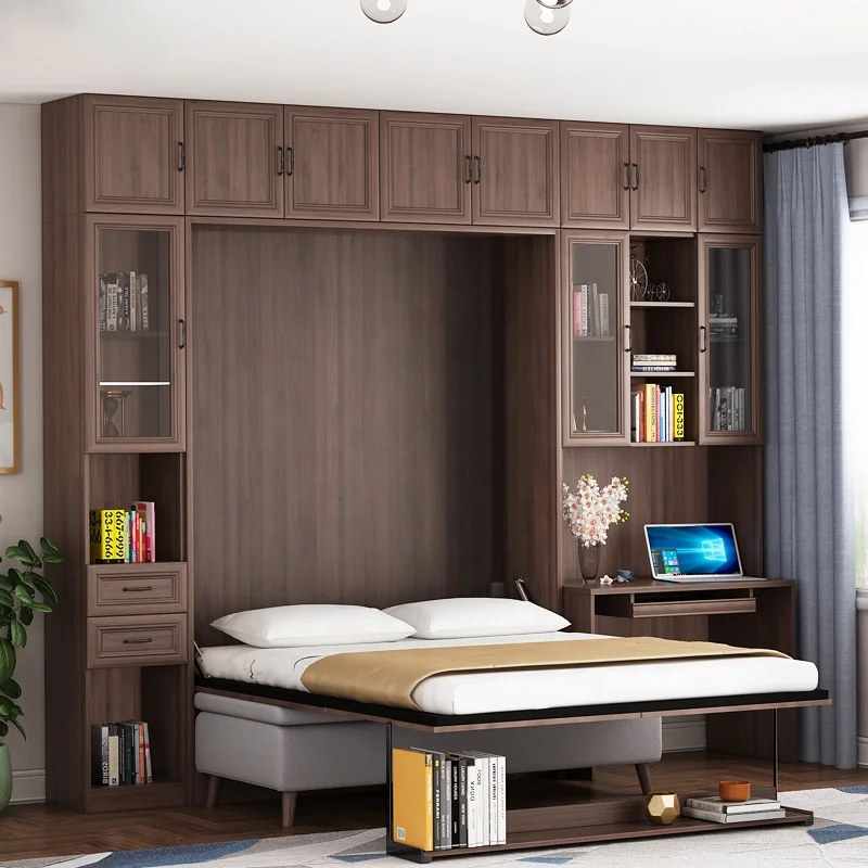 Lequan Manual Vertical Murphy Bed Mechanism Hardware Space Saving Folding Murphy Bed with Sofa Wall