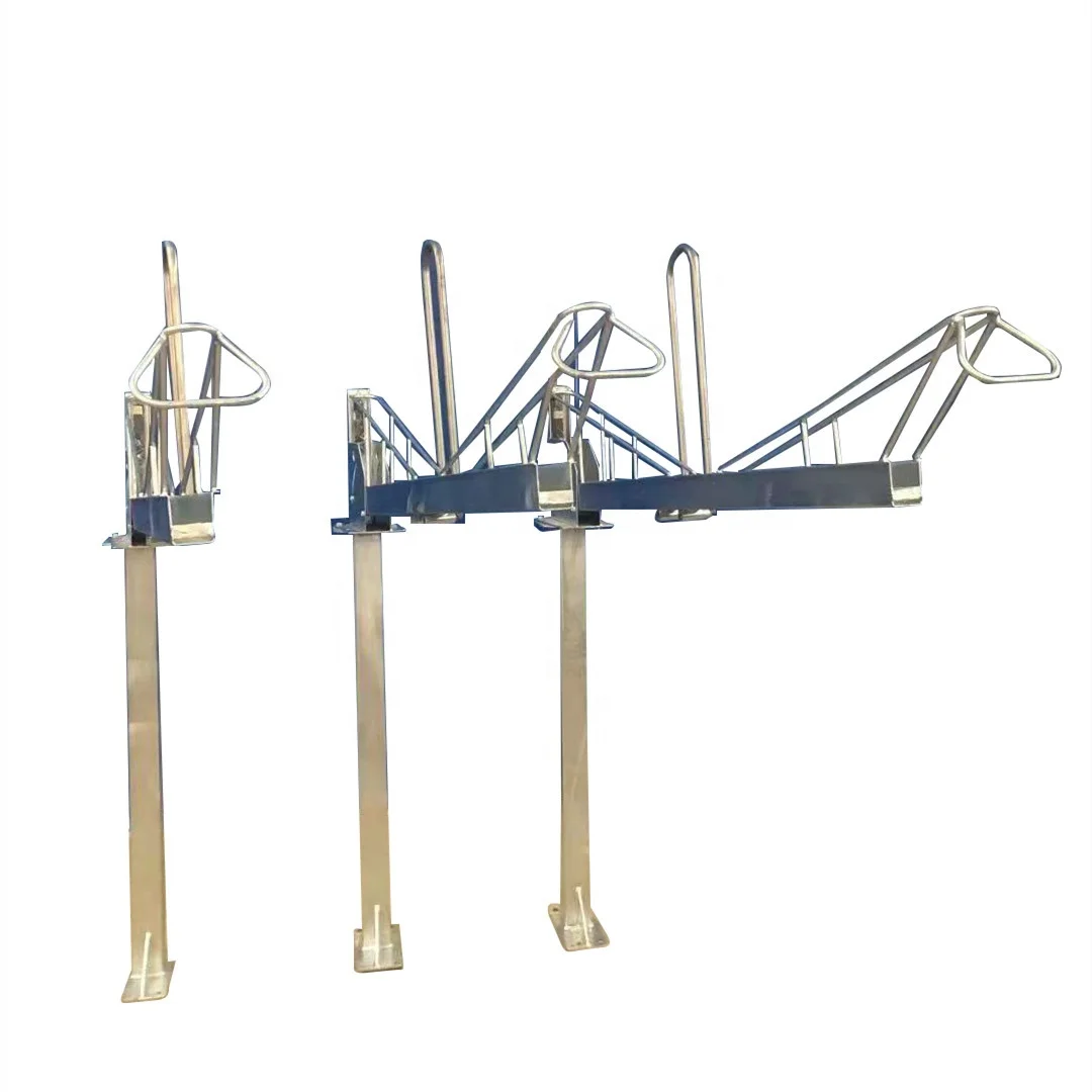 Gas spring hot dip galvanized double decker bike rack two tier bike parking rack durable stack rack