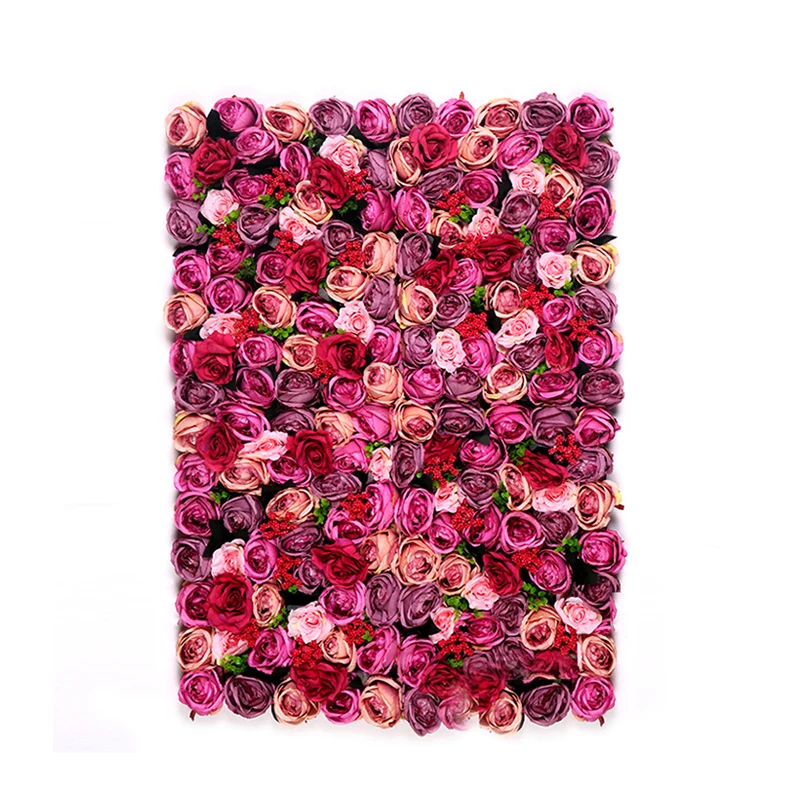 Custom Wedding Decorative Backdrop Artificial Flower Panels,  Artificial Red Pink Rose Flower Wall Panel for Wedding Party Decor