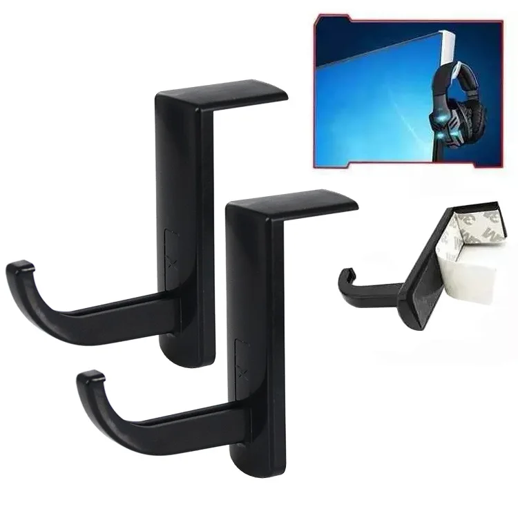 BESKO Internet Bar Earphone Hooks Headphone Headset Hanger Monitor stand Holder Headset Stick-on Hook