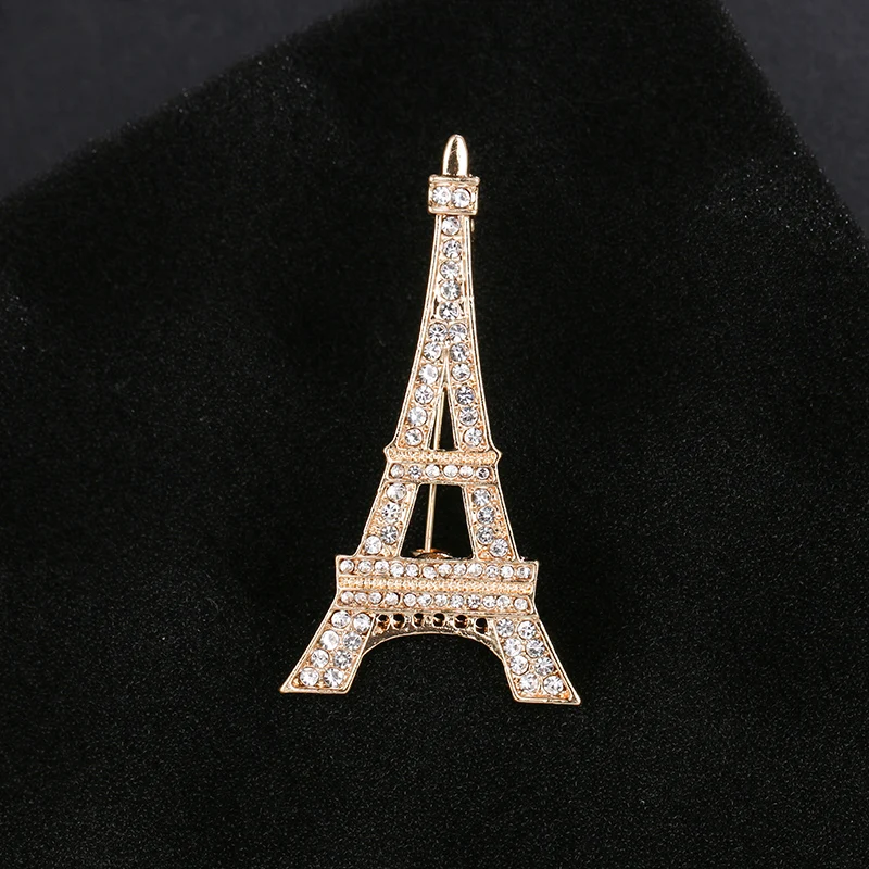 
Weiman Gold And Silver Plated Alloy Zinc Crystal Eiffel Tower Brooch for Costume Jewelry 