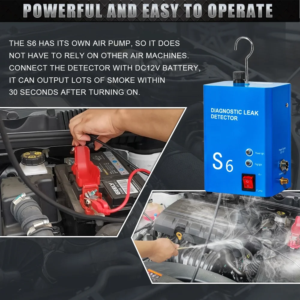 Sunmo Full System pipe leak detect smoke leaking locator car gas leak detector for motorcycle pipe DC 12V smoke machine