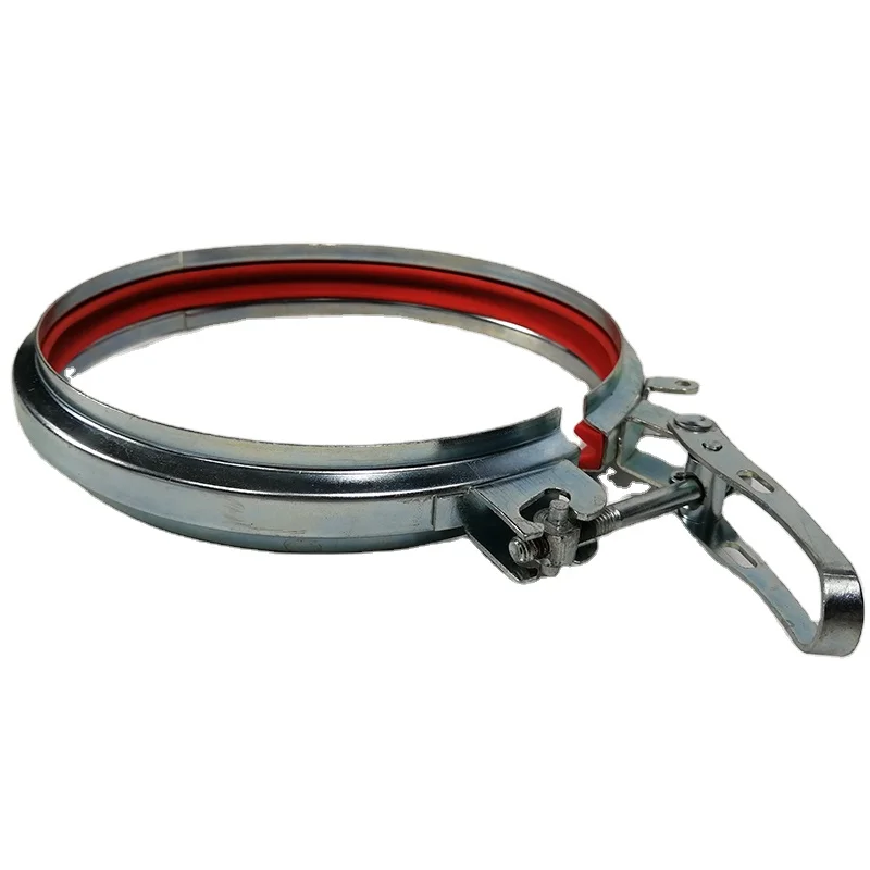 Air Duct Ventilation Galvanized Steel Quick Release Lock Ducting Pipe Clamps With Red