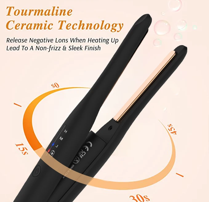 Supplier New Trend Korea Rechargeable Small Unplugged Hair Straightener Customized Titanium Mini Hair Wireless Flat Iron