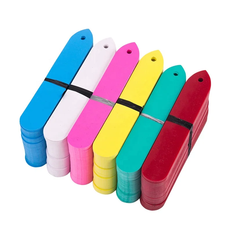 10X2cm Plants Labels Perforated PVC Plastic Hanging Labels Gardening Flower Succulent Plastic Waterproof Label