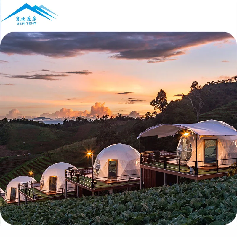 SEPI  Outdoor Hotel BBQ camping Geodesic Dome Tent With 850g PVC roof cover