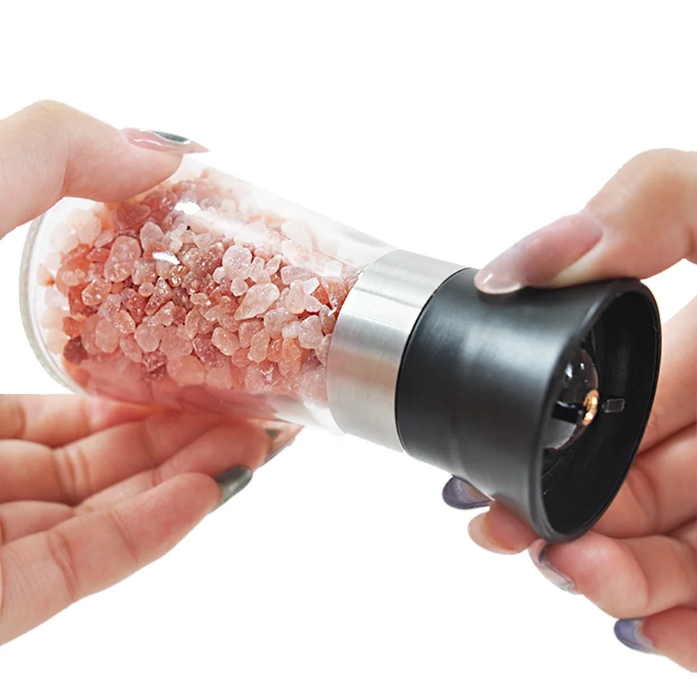 ready stock manual ceramic coarseness plastic and metal band salt and pepper grinder spice mills