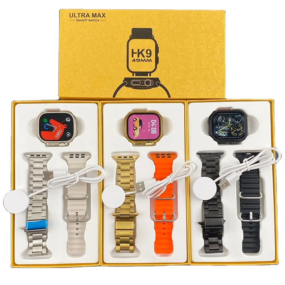 2023 Hot selling Golden Reloj Water proof Fitness Bracelet BT Full touch 2.01 series 8 HK9 Ultra MAX Smart Watch pro smartwatch