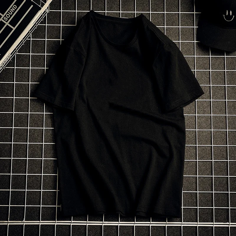 Custom Tshirt 100% Premium Pure Cotton Plain Black White Classic Short Sleeved Tee Summer Casual High Quality Men T Shirts