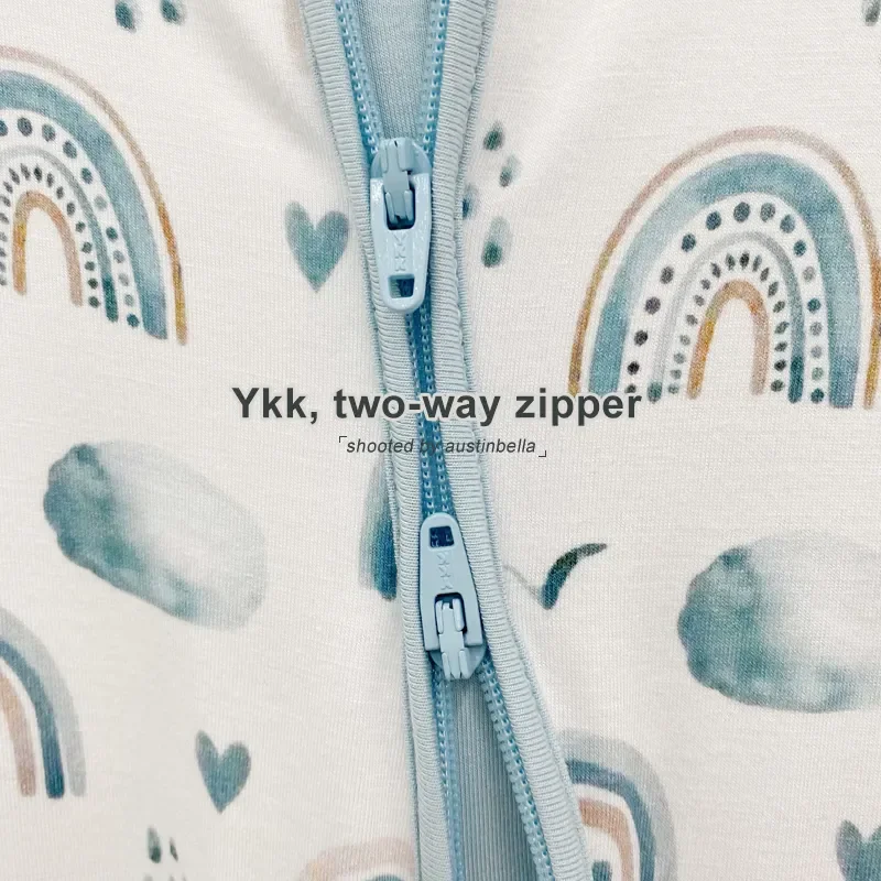 Wholesale Custom Printed Baby Clothes Bamboo Fiber Viscose Spandex Baby Romper Zipper Designers Label Logo Boutique Clothing