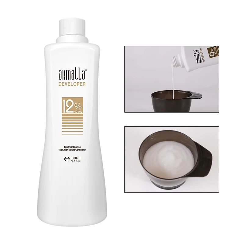 Barber Salon 3% 6% 9% 12% Hair bleaching permanent red color developer oxidant peroxide cream for hair grey dye color