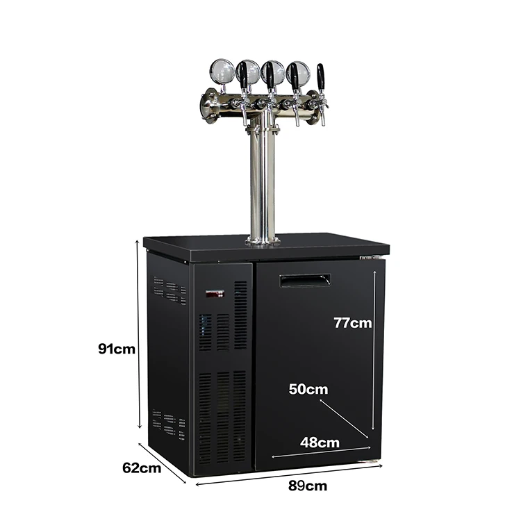 
custom size 4 taps with light beer cooler dispenser machine 