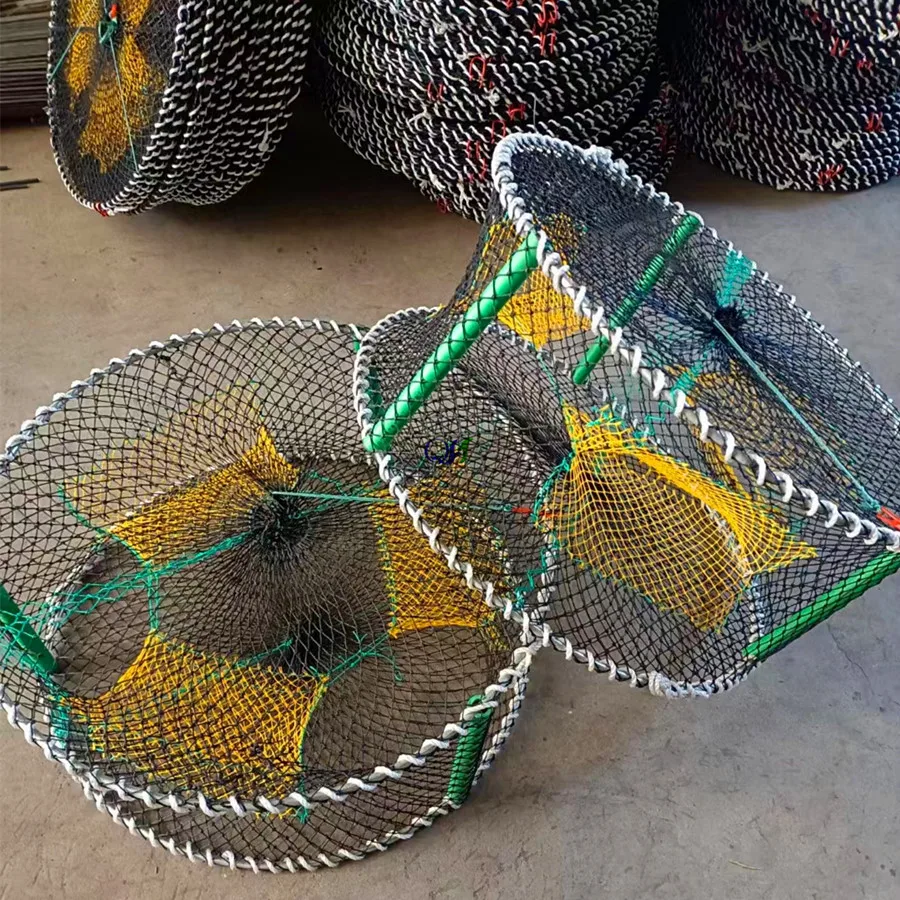 Folding fishing lobster crab pot Crab Traps with Compact Design 3 Entrances Fishing Tool-Fishing Crab Cages