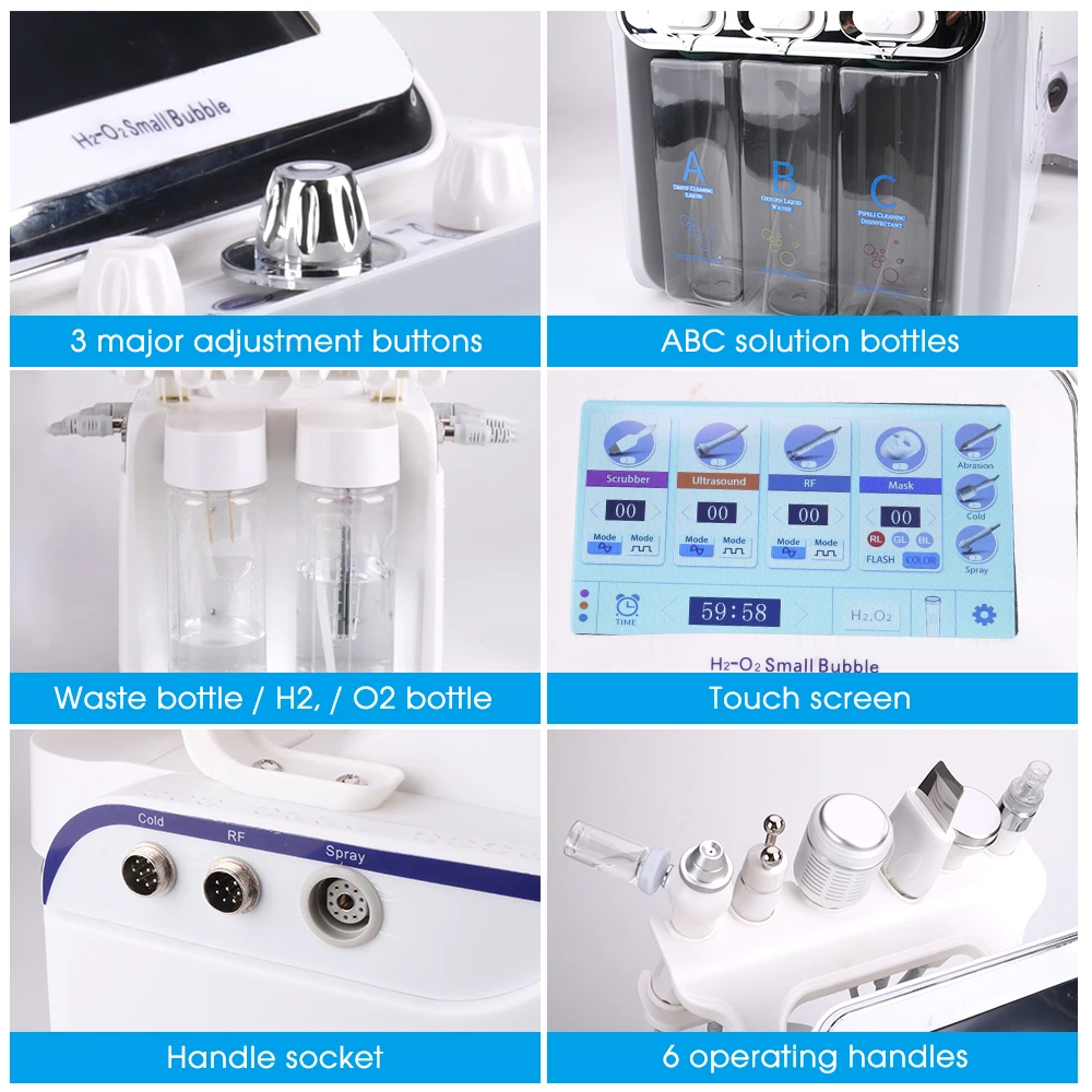 7 in 1 hydra dermabrasion oxygen jet peel machine h2o2 oxigen facial machine with led mask