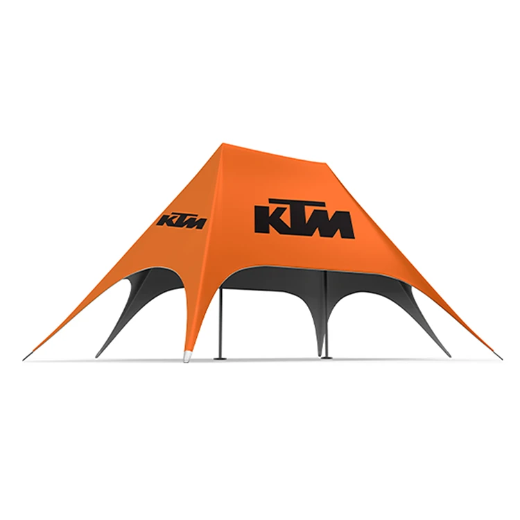 Китайский поставщик GlobalTent индивидуальный рекламный двухпиковый тент из полиэстера тент-звезда навес для пляжной вечеринки