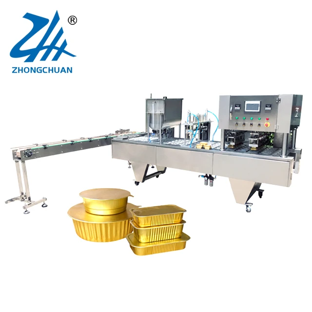 Heat Seal Aluminum Foil Container Lunch Box Aluminum Foil Fast Food Prepared Food Tray Sealing Machine