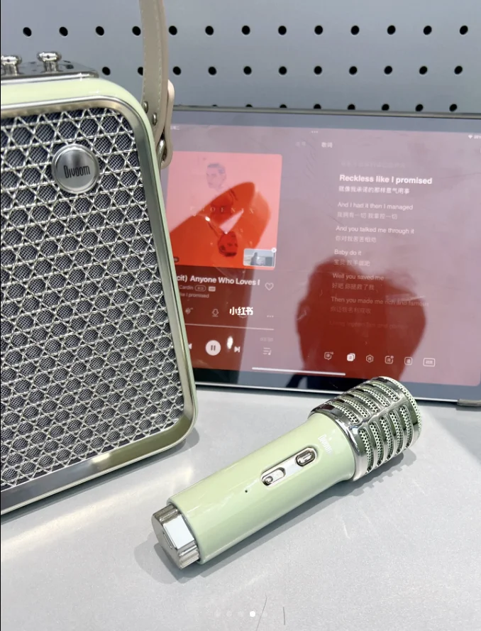 Divoom The East Songbird Blue-tooth Wireless Speaker Home KTV Sound Set Portable Karaoke Audio With Dual Wireless Microphone
