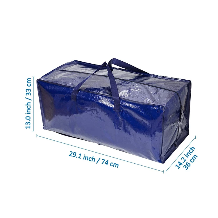Moving Supplies Custom Size Clothes Packaging Carry PP Woven Extra Large Moving Bag With Zipper