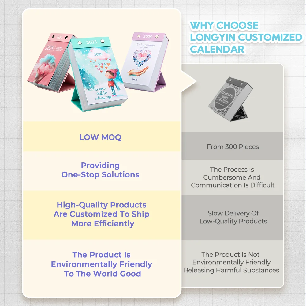 Custom Print Promotional Business Gift High Quality Desk Advent Calendar Table Printing Calendar