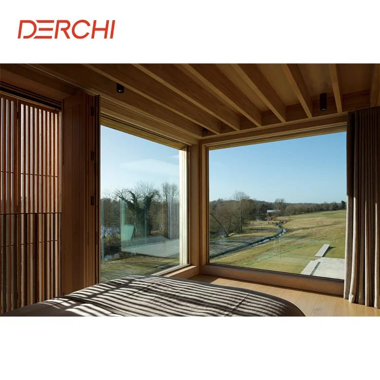 DERCHI USA Chicago Project NFRC Ultra Large Picture Windows Hurricane Impact Floor To Ceiling Aluminum Frame Fixed Glass Windows