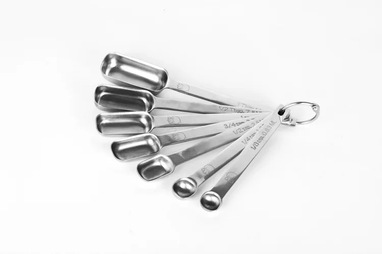 Kitchen Accessories Rectangle Measuring Spoons Stainless Steel Measuring Spoons