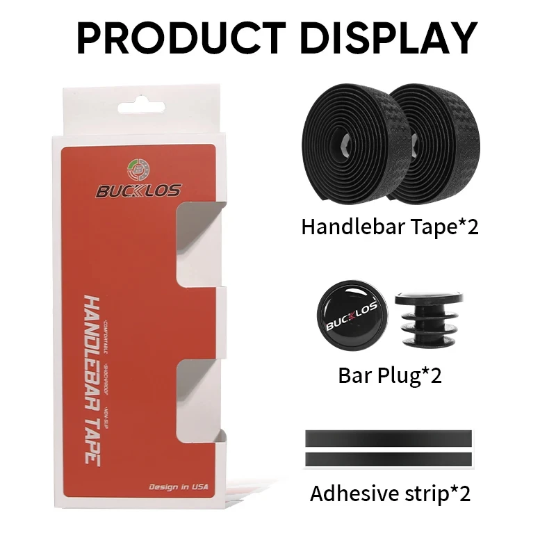 BUCKLOS Road Bike Bar Tape Shock-Absorption PU EVA Bicycle Handlebar Tape Non-slip Racing Bike Drop Bar Strap Cycling Parts