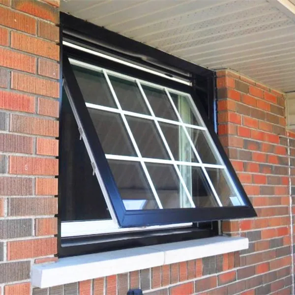 Commercial design customization aluminum frame awning windows top hung windows for hotel restaurant