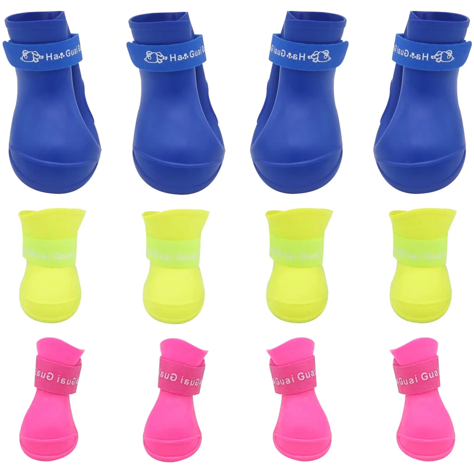 Outdoor Dog Boots Waterproof Adjustable Silicone Shoes Adjustable Strap Non-Slip Shoe for Rain Paw Protector for Hiking