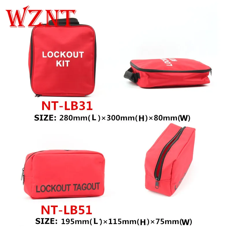 Red Personal Industrial Portable Miniatuoxford fabric Safety Lockout Tagout Bag
