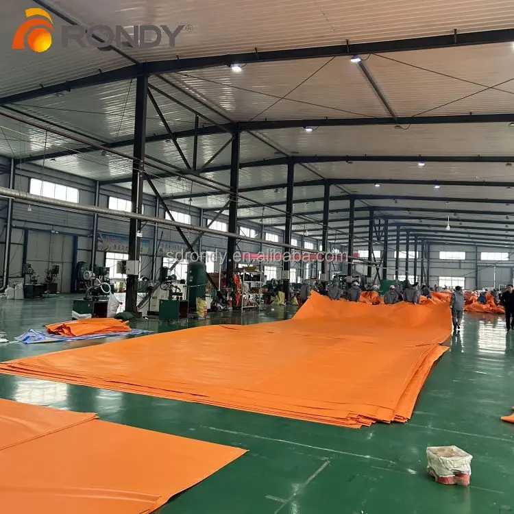 500-1000GSM 18 Mil Heavy Duty Waterproof Tarp Double PVC Coated Thick Tarpaulin For Trailer Truck Cover
