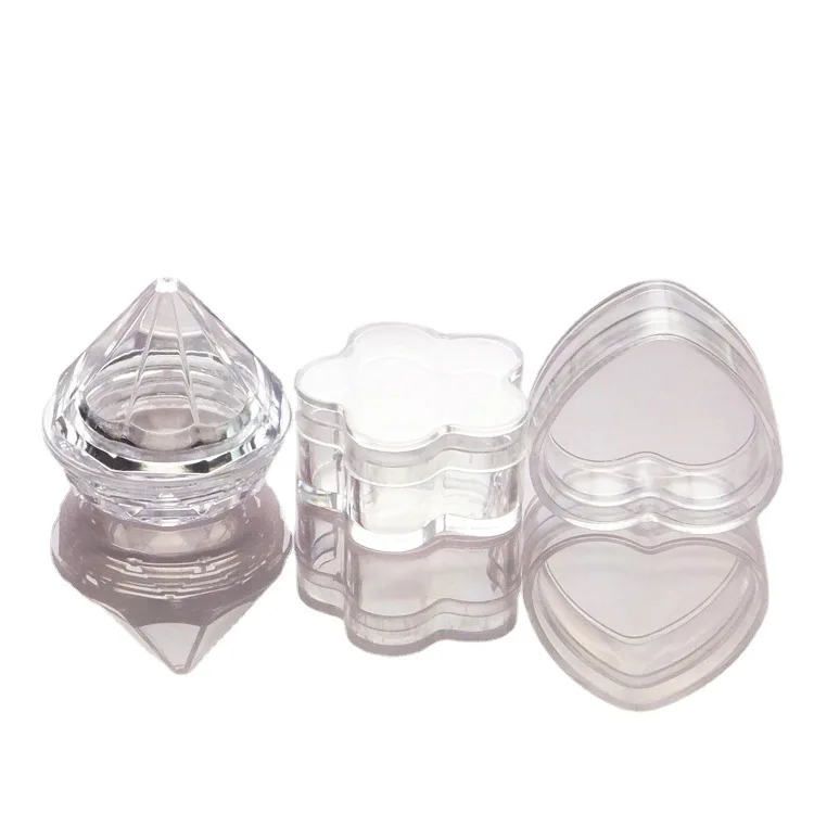 wholesale mini transparent flower heart diamonds shape box jewelry earring rings storage box
