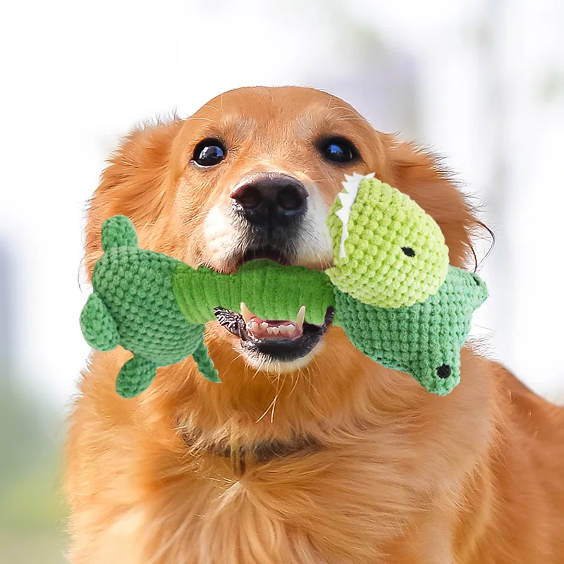 Dog plush vocal dinosaur toy bite resistant Corgi teddy teething self high boredom reliever pet supplies wholesale