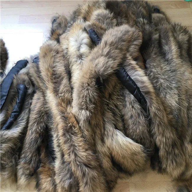 Оптовая продажа натуральная меховая отделка из натурального меха енота
