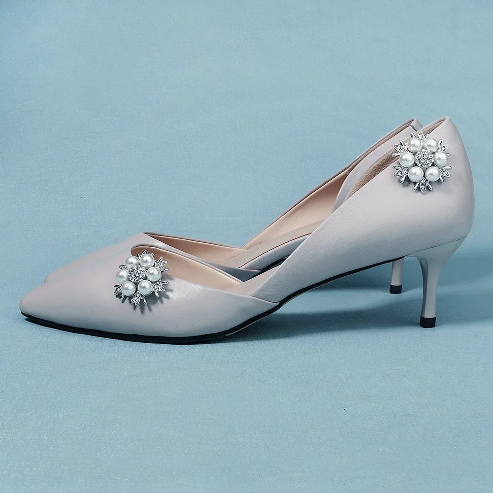 Personalized High Heels Ornament Accessories Handmade Rhinestone Detachable Bridal Pearl Shoe Buckle Wedding Shoes Accessory